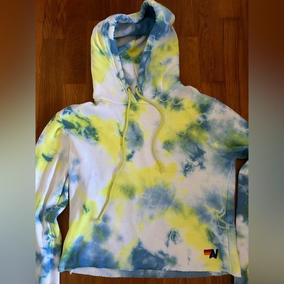 Aviator Nation Sweaters - Aviator Nation tie dye crop hoodie